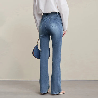 Amii Flared Jeans Autumn 2026 New Commuter Style Casual Versatile Women's Pants Solid Color Denim Trousers For Women 12621032