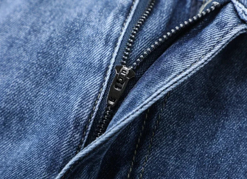2026 Summer High Quality Brand Cloth Business Casual Men's Lightweight Straight Loose Jeans Classic Retro thin cotton trousers
