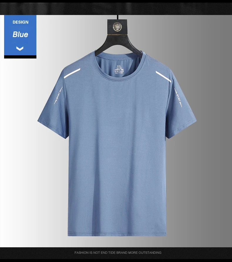 Men's Running T-Shirt – Reflective Quick-Dry Ice-Silk Sports Tee