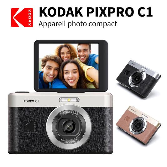 Kodak Pixpro C1 Camera - 13MP Digital Compact Camera With Fixed Focus Lens & 180° Tilting LCD