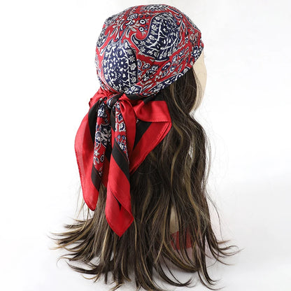 Luxury Silk Head Scarf - Soft Summer Foulard Bandana for Women