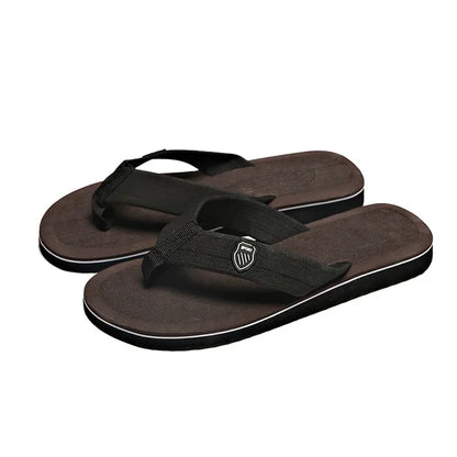 2025 Summer New Men's Flip Flops Indoor Outdoor Beach Sandals Thick Soft Sole Bathroom Slides Shoes Man Non-slip Home Slippers