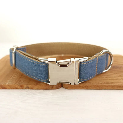 Personalized Dog Collar Customized Pet Collars Free Engraving ID Nameplate Tag Pet Accessory Multi Jean Puppy Collar Leash