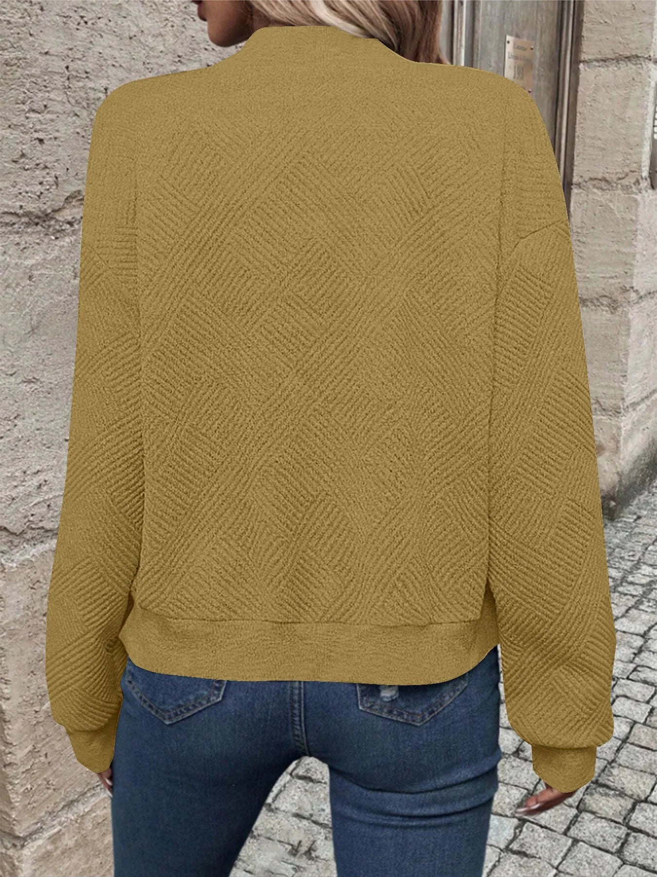 Women's Casual Zipper Jacket - Polyester Spandex Knit Fabric Spring Autumn Coat