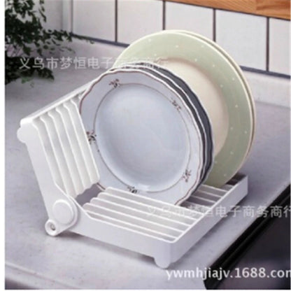 Foldable Dish Drying Rack – Compact Plastic Plate Drainer & Kitchen Organizer