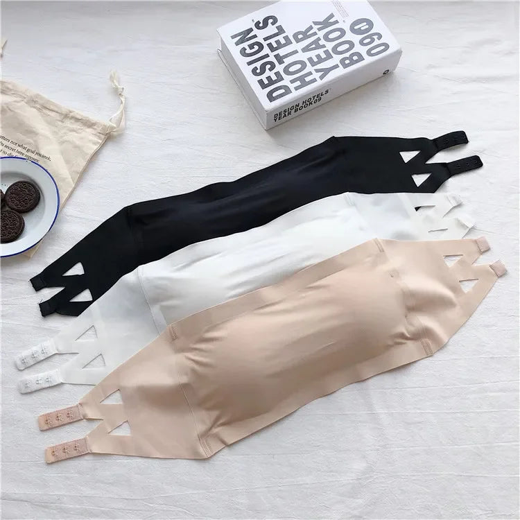 Seamless Tube Top Bra - Strapless Bandeau Wireless Breast Top With Back Closure