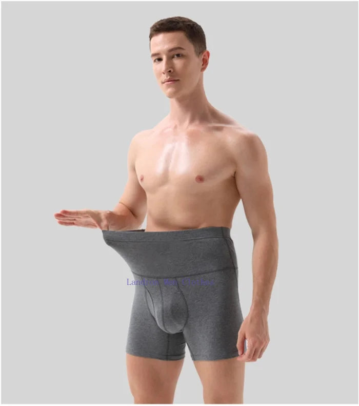 High Waist Cotton Boxers Men Abdominal 150KG Sports Bodyshape Panties Plus Size 9XL 8XL Underpants Warm Belly Protection Shorts