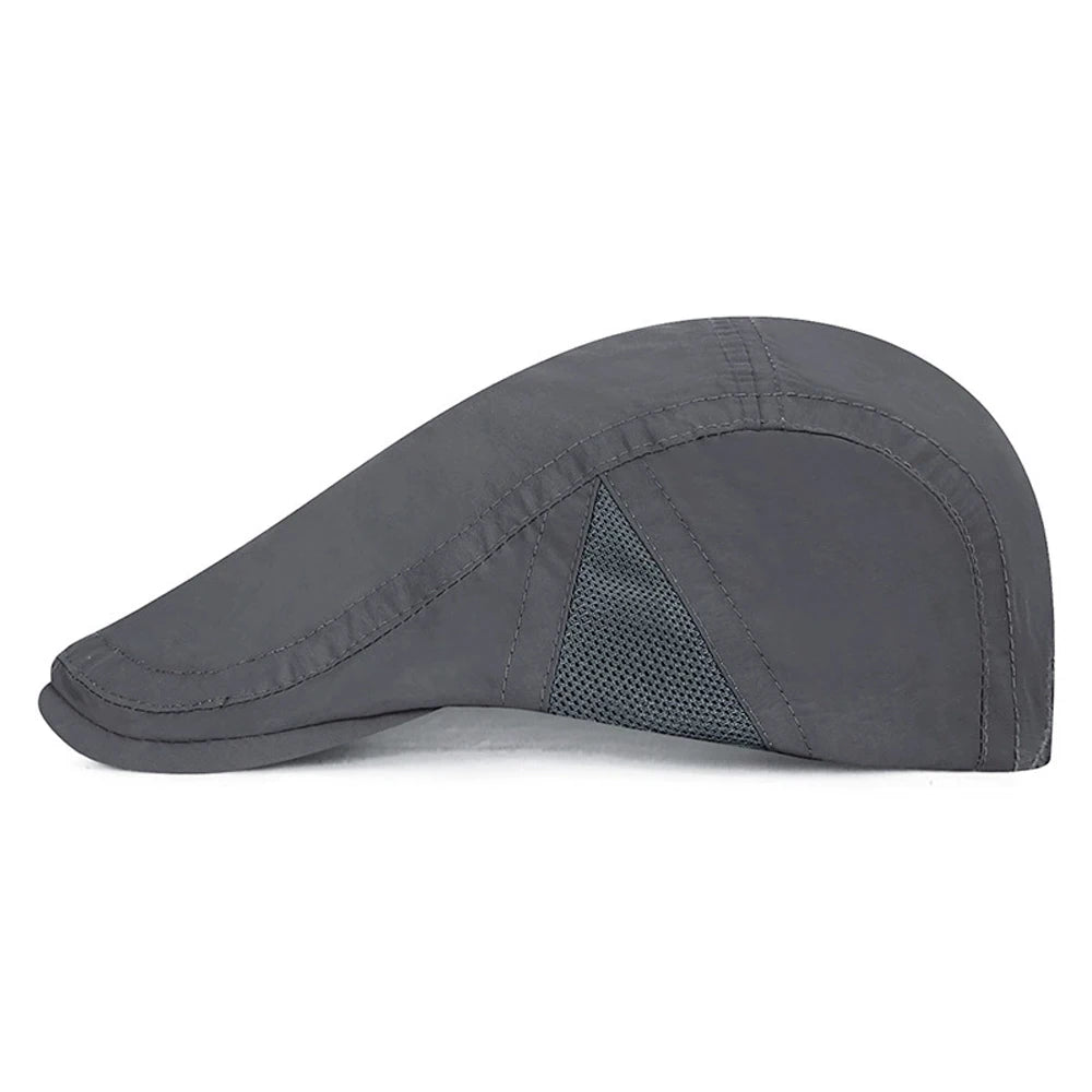 Summer Quick-Drying Thin Beret Men Women Sun Shade Newsboy Cap Breathable Mesh Peak Caps Adjustable Sun Shade Beret Hats