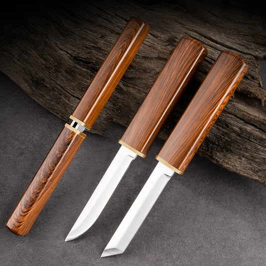 2-in-1 Stainless Steel Utility Knife - Outdoor Paring  Meat Cutter