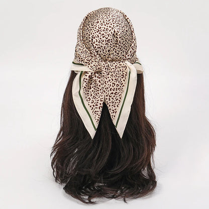 Bohemian Floral Silk Scarf - Tropical Leaf Head Wrap and Bandana