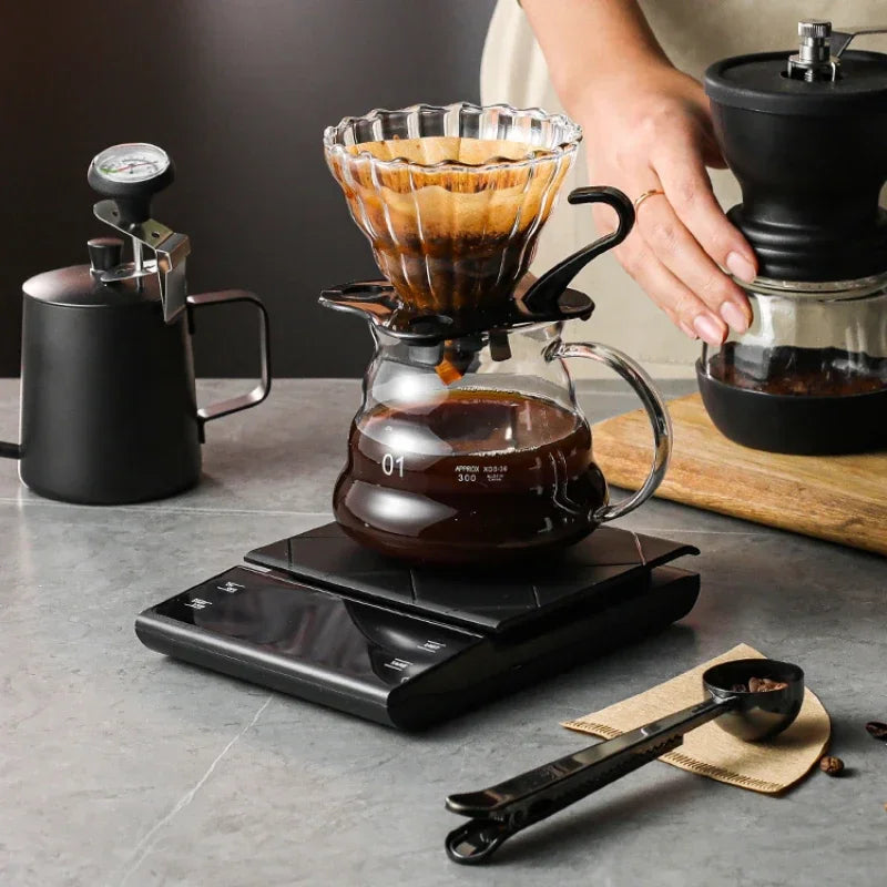 Digital Kitchen Scale - USB Charging Coffee Scale with Timer & LED Display