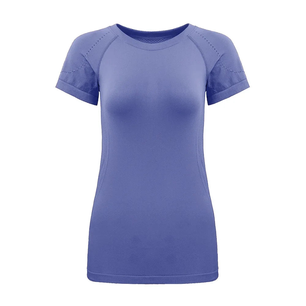 Women Yoga Shirt - Slim Fit Breathable Workout Tee | Quick Dry Stretchy Activewear