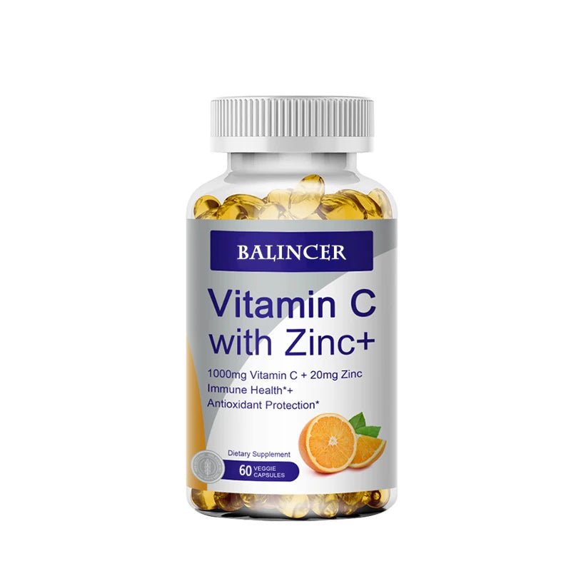 Vitamin C with Zinc, Bioavailable, Ascorbic Acid, Zinc Oxide, Non-GMO and Gluten-Free Supplement