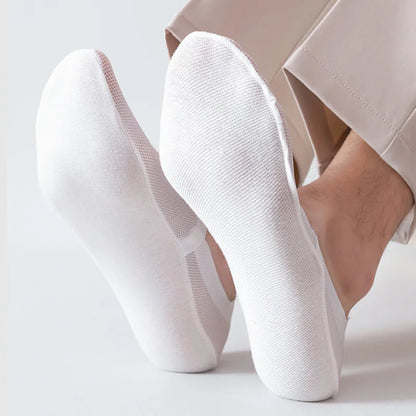 1/3/5 Pairs High-Quality Men Cotton Boat Socks Summer Thin Breathable Solid Color Silicone Anti Slip Low Top Invisible Socks