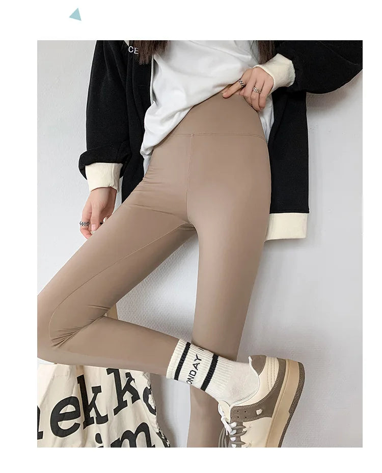 Seamless Leggings Women – High Waist Brushed Shark Fitness Pants | Slim Fit