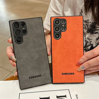 Luxury Lambskin Shockproof Case For Samsung Galaxy S26 Ultra Case S25 S24 S22 S23 Ultra Plus S23 FE Camera Protection Soft Cover