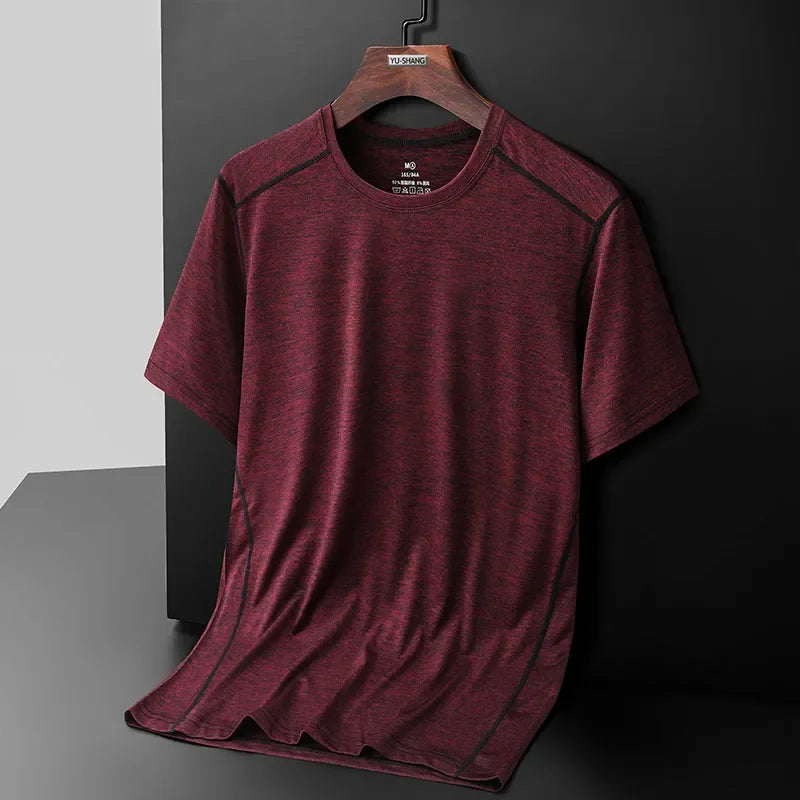 Breathable Camping Tee - Unisex Lightweight Outdoor Shirt With Striped Polyester Spandex