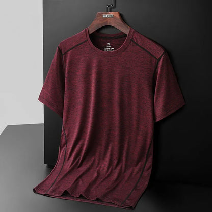 Breathable Camping Tee - Unisex Lightweight Outdoor Shirt With Striped Polyester Spandex