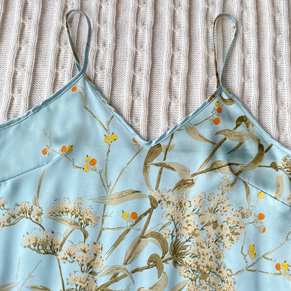 Elegant Floral Print Cami Tops Ruffle Hem Shorts Pajama Set  Women's Sleepwear Loungewear