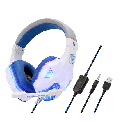 Gaming Headset Headphones - Wired LED Light Noise Cancelling Headset for PS4, Xbox & PC Gaming
