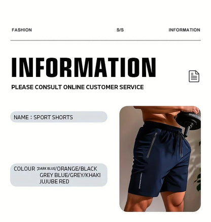 Men Gym Shorts – Breathable Quick Drying Summer Workout Pants with Elastic Waist