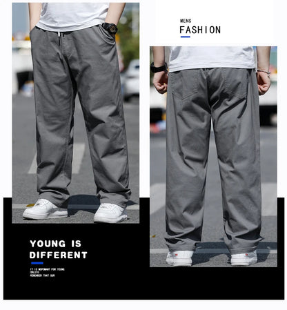 Large Size Men's Casual Pants XL-8XL Plus Size Straight Loose Fit Trousers Elastic Waist Oversized Cotton SweatPants Outdoor