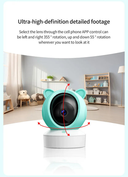 DANMINI 5 "tuya baby monitor 2K high definition WiFi remote mobile APP control up, down, left and right rotation gimbal camera