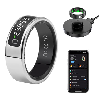 Tasbih Fitness Heart Rate Zikr Counter Display Screen Blood Oxygen Sleep Monitor  Temperature Gesture Control Touch Smart Ring