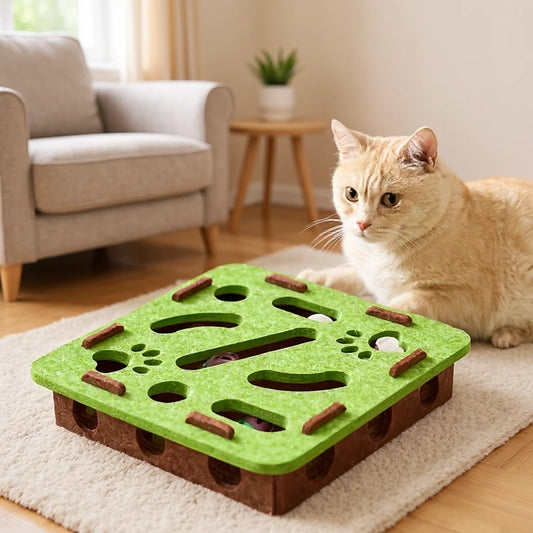 Interactive Cat Toy - Maze Tunnel  Bell for Playtime  Mental Engagement - ZOOMNSTORE
