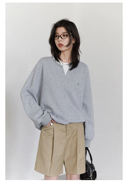 CHIC VEN Korean Women Sweatshirts Loose Casual New Contrast Splicing Hoodie Female Top Woman T Shirt Pullover Spring Autumn 2025