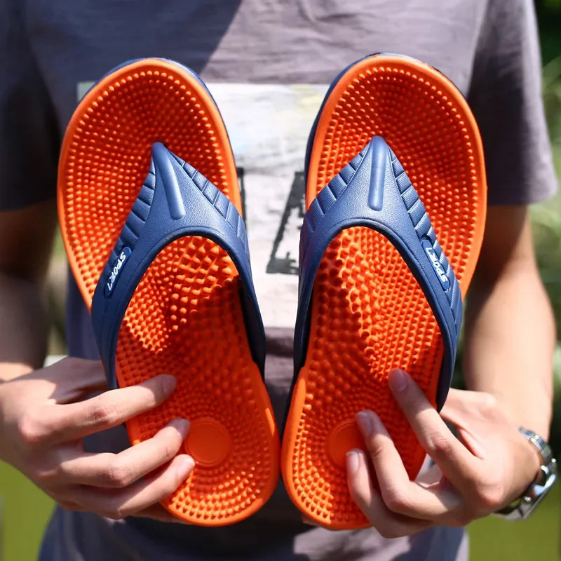 MAEDEF Flip Flops for Men Summer Breathable Beach Shoes Sandals Mens Luxury Flip Flops Breathable Plus Big Size Men Slippers 47