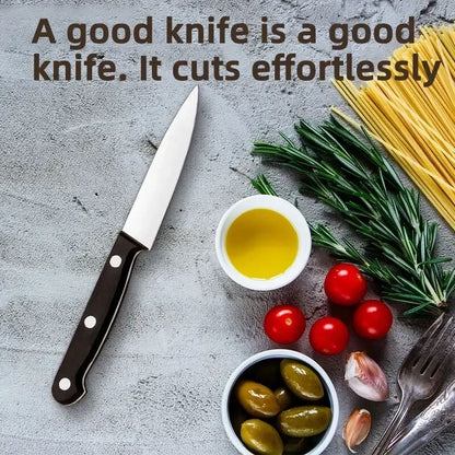 Black Fruit Knife Set - Professional Chef Knives Sharp  Portable Anti-Rust Anti-Stick
