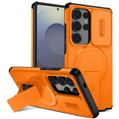 Lens Protect Camera Phone Case for Samsung S25 FE S26 S24 Ultra S23 Plus A37 A57 A17 A36 A56 A16 A55 Magnetic Kickstand Cover