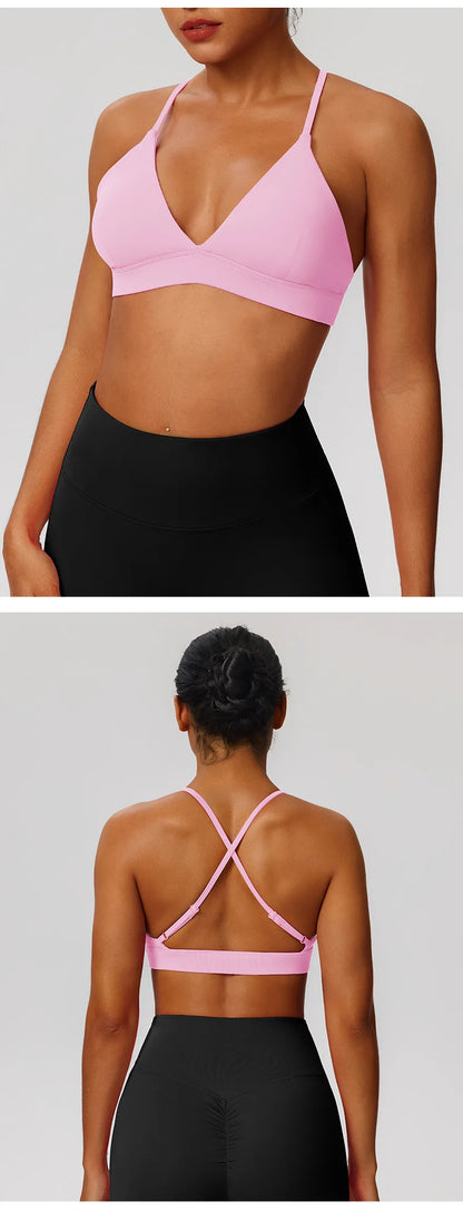 Tight Yoga Bra Women's Camisole Beautiful Back No Steel Ring Sports Bra Quick Drying Running Yoga Clothes Fitness Chest Pads