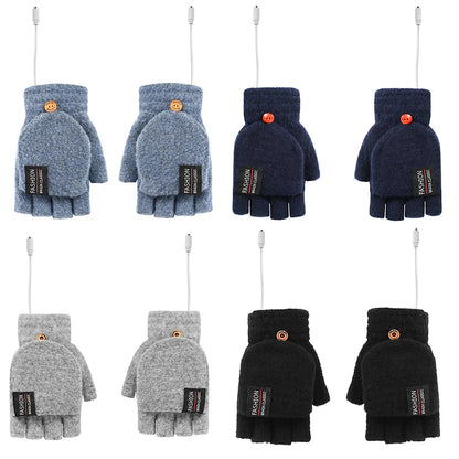 Electric Heating Gloves Hand Warmer Gloves Heater Rechargeable USB Reusable Laptop Suitable for Sports Skiing Winter Warm Gloves