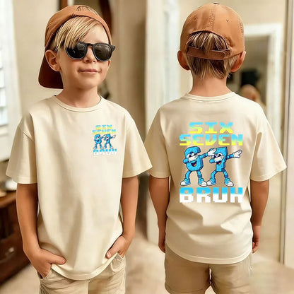 Cute Funny Six Seven Italian Brainrot 67 Number Graphic Print T-Shirt Boy/Girl Summer Short Sleeved Kids Tshirt Top Fan Gifts