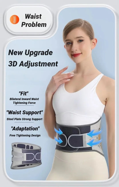Back Brace Support Belt For Lower Pain Relief Adjustable Men Women Waist Lumbar Sciatica Scoliosis Herniated Disc Corset Posture