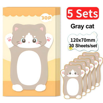 Aesthetic Cat Sticky Notes - Cute Kawaii Memo Pad for Daily Planning