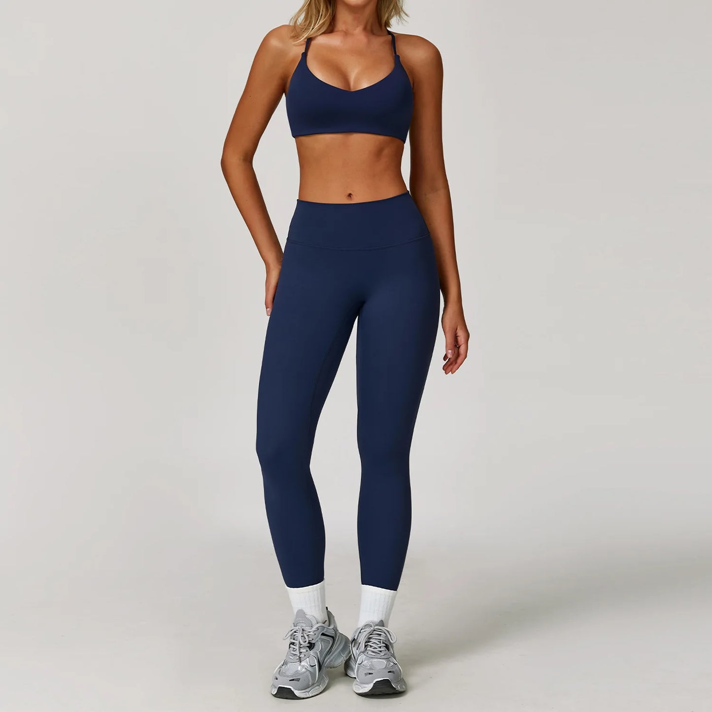 Women Yoga Sports Set - Running Fitness Outfit with Super Elastic, Breathable Gym Tracksuit