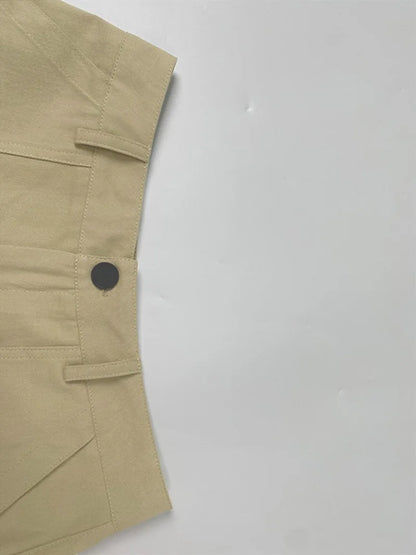 Krisstarsgirls Summer Woman Wide Leg Capris Pants with Pockets 2025 New Trendy Cotton Clothes Loose Cropped Cargo Pants Female