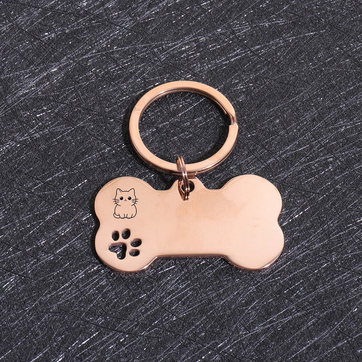 Custom Text Dog Tags Personalized Name Dog Cat ID Tag Bone Shaped Pendant Laser Engraving Address Number Customized Pets ID Tag