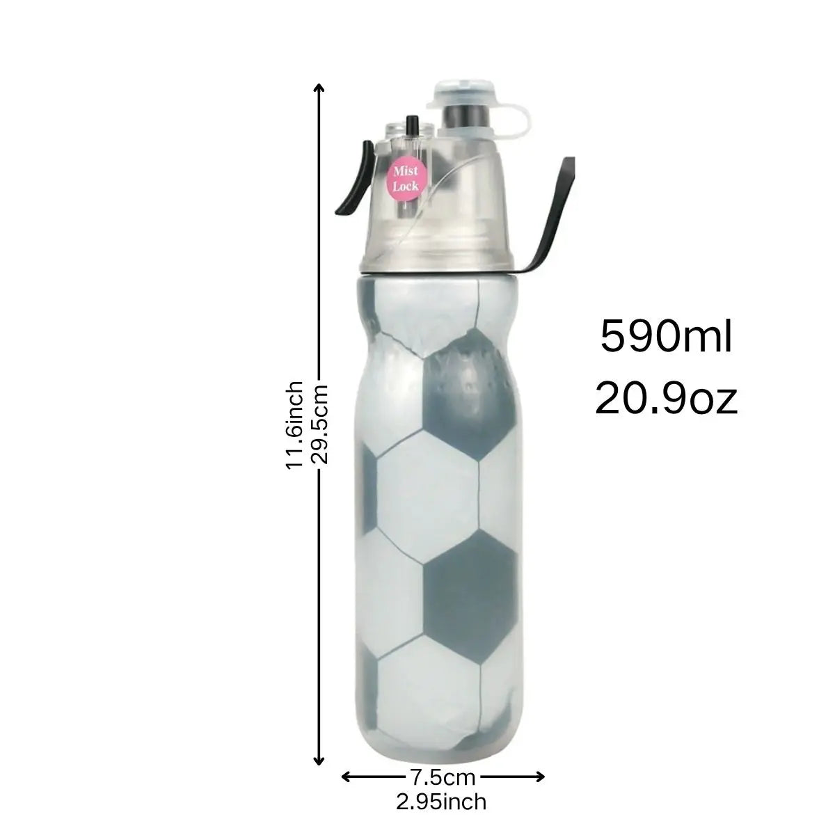 Spray Water Bottle Drinking Bottle Sports Bottle Cycling Bottle 590ml Gym & Cycling-Specific Triple-Layer Insulation Design.