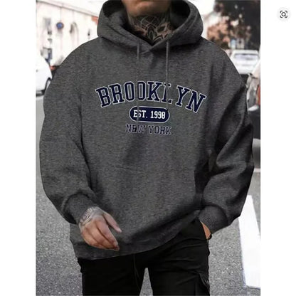 Brooklyn Est 1998 New York Printing Men Hoodies Harajuku Crewneck Hoodie Fashion Oversize Hoody Autumn Comfortable Tracksuit
