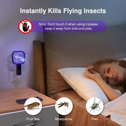 2-in-1 USB Mosquito Killer Lamp Electric Mosquito Swatter Purple Light Mosquito Trap Portable Insect Killer for Home Outdoor Cam