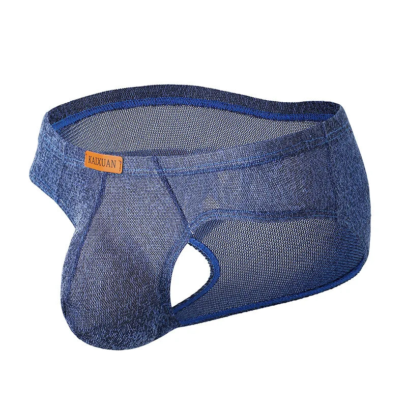 Men's Ice Silk Mesh Boxer Briefs Ultra-thin Breathable Cool Quick Dry Underwear Soft Comfortable Panties for Summer Daily Wear