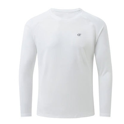 Men UPF 50+ Long Sleeve T-Shirt, Rash Guard Breathable Tops, Pullover Shirt for Sport Fishing Hiking Running Beach Surfing