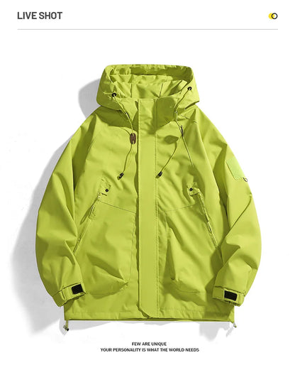 CHRLCK Unisex Outdoor Waterproof Jacket Windbreaker Coat Autumn Breathable Fishing Camping Windproof Jackets Men Women Clothing
