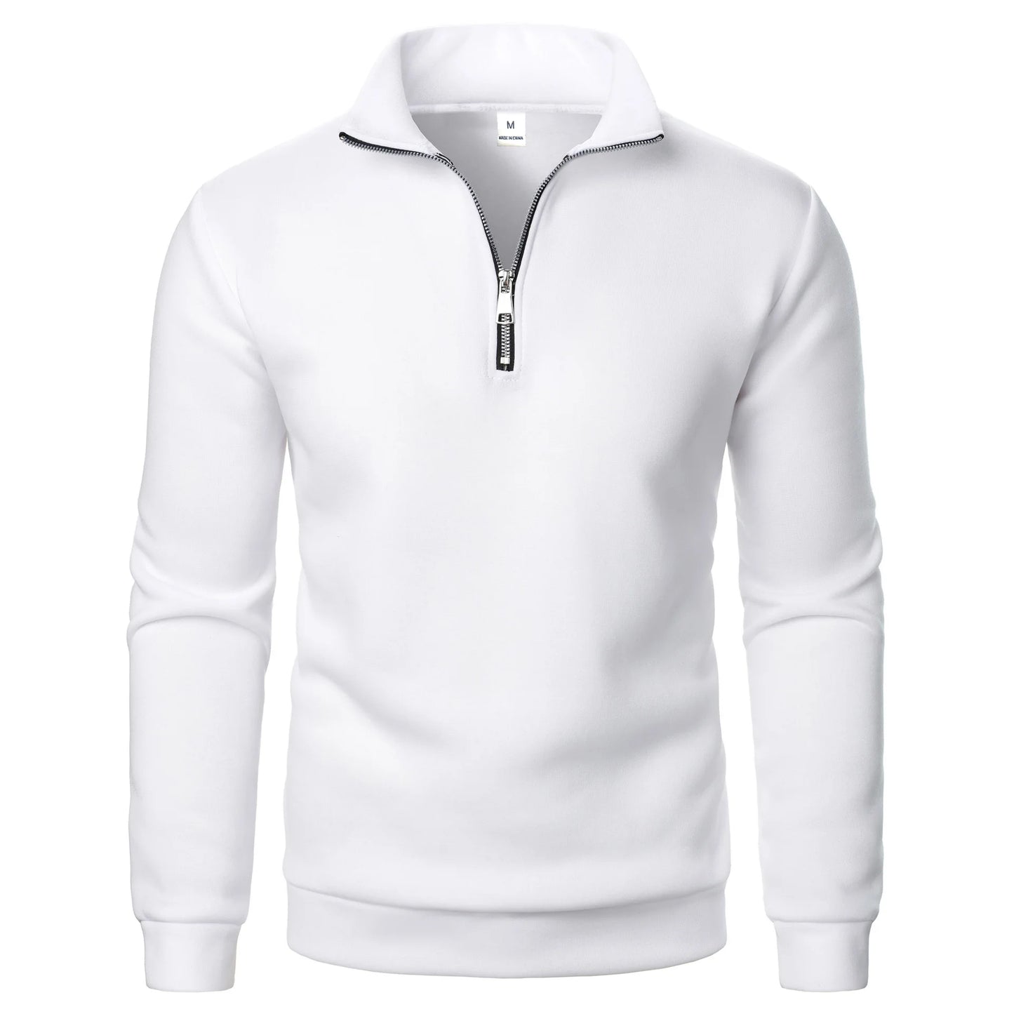 Spring and Autumn new casual half zipper stand up collar hoodie trend simple and loose oversized fleece men's hoodie