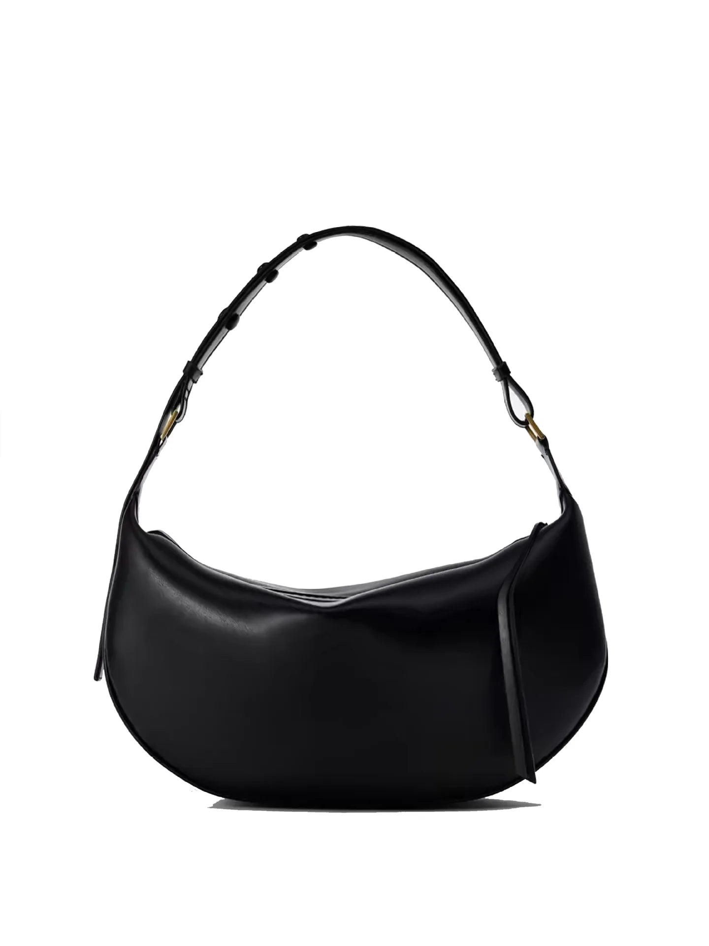PU Leather Shoulder Bag - Dumpling Crescent Soft Hobo Bag for Women with Zipper Closure