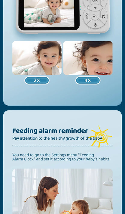 DANMINI new 3.5 "RGB night light baby monitor with night vision temperature detection voice intercom baby nanny security camera